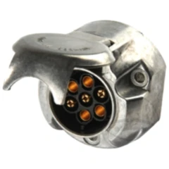Steckdose 7-polig 12V Aluminium mit Gummidichtung