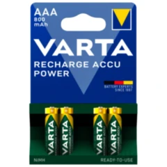 Akku-Gerätebatterie Micro AAA Varta 4er Blister wiederaufladbar