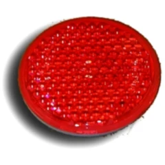 Runder roter Rückstrahler 80mm selbstklebend