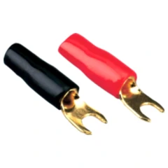 Gabelkabelschuh-Set 20 mm 2 rot / 2 schwarz gold