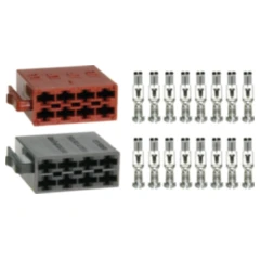 Flachsteckhülsengehäuse-Set 8-Pol Strom + Lautsprecheer