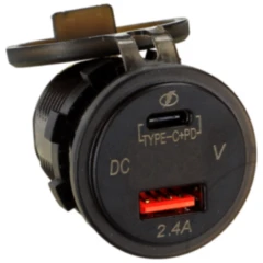 Doppelsteckdose USB-A USB-C PD MAX 3A für KFZ