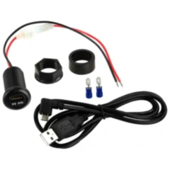 Spannungswandler 12V-5V 2,1A mit 1m USB-Kabel für Motorräder