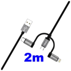 Ladekabel 3-in-1 2 m Varta USB A - C/Micro/Lightning