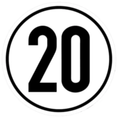 KM-Schild 200 mm FOL. 20 T3004-20 für Motorräder