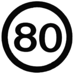 Geschwindigkeitsschild 200 mm selbstklebend 80 km/h