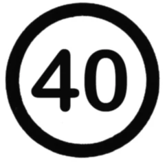 Geschwindigkeitsschild 200 mm selbstklebend 40 km/h