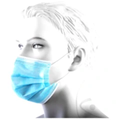 Einwegmasken 3-lagig mit verstellbarem Nasenbügel, Packung A 50 Stück