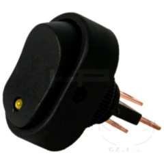 Wippschalter Oval mit gelbem Kontrolllicht