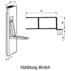 Aluverschluss für Bordwände links 400 mm mit Anschlag