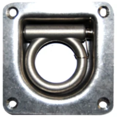 Zurrmulde mit Ring und Feder, klappbar, 105X105MM