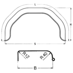 Doppelachskotflügel aus verzinktem Stahl 210/1520 mm