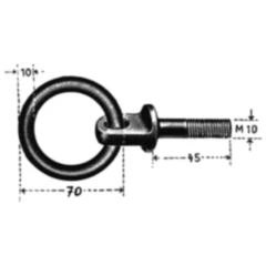 Ösenschraube M10 x 45 mm mit Ring für Motorrad