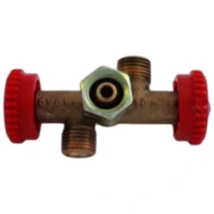 Doppelabzweigventil 1X1/4 UEM X 2X1/4 AG für Motorräder