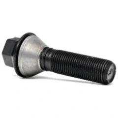 Radschraube M14 mit beweglichem Kegelbund 60° schwarz