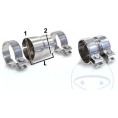 Rohrverbinder für Motorradauspuff 55/70/90 mm