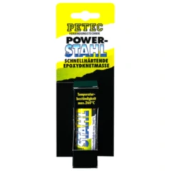 PETEC Power Stahl 50 g - Schnelle Epoxyd-Knetmasse für Reparaturen