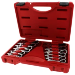 Ratschenringschlüssel Satz 12-teilig kurz mit Umschaltfunktion