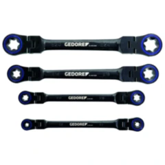 Doppel-Gelenk-Ringratschenschlüsselsatz E Torx