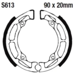 Bremsbacken mit Feder EBC passend für: Suzuki JR, LT, Kawasaki KDX