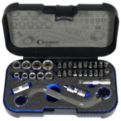 Ratschenschlüssel Set 33-teilig mit S-TYP für Motorräder