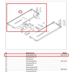 Bodenplatte links für JMP Fox 3000 H Mobil