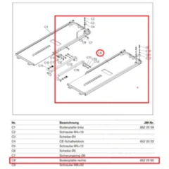 BODENPLATTE JMP FOX 3000 H MOBIL RECHTS