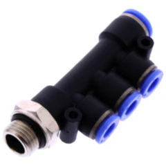 T-Mehrfachverteiler für PA-Rohr 1x8mm 3x6mm G 1/4