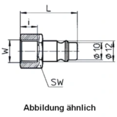 Stecknippel für EWO, Stahl IG 1/2 Zoll