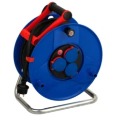 Kabeltrommel 40 M Gummi mit 3 Steckdosen für Baustellen
