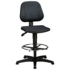 Arbeitsdrehstuhl mit höhenverstellbarem Fußring und Bodengleitern