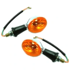 Blinker Universal Oval JMP Chrom mit orangefäbigem Glas