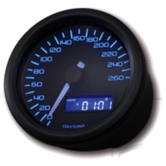 Digitaler Tachometer schwarz 60 mm, kompatibel mit gängigen Motorrädern