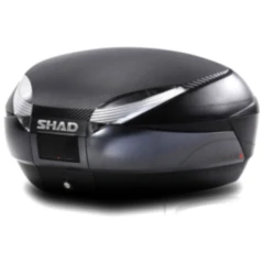Topcase schwarz+Carbon 48 Liter Shad SH48 mit Trägerplatte + Lehne passend für: Honda CB, CBR, CBF