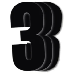 Startnummern für Motorräder NR.3 BlackBird Racing 3 Stück schwarz 13x7 cm