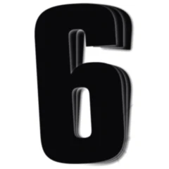 Startnummern Set NO.6 Black Bird Racing 3 Stück Schwarz 16X7,5 cm