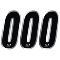 Startnummern RACE NUMBERS NO.0 für BlackBird Racing 3 Stück verchromt 15X7 cm