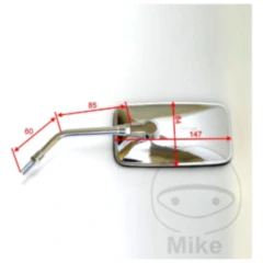 Spiegel chrom für Motorräder links JMP