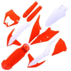 Komplettkit für Motorräder orange/weiß