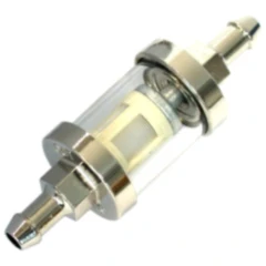 Kraftstofffilter 8 mm verchromt mit Glaskörper