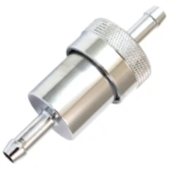 Kraftstofffilter Alu Chrom für Motorräder 6 mm