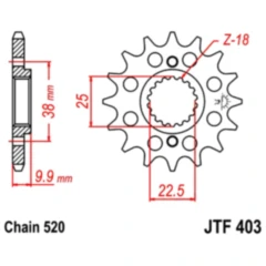 Racing - Ritzel 15Z Teilung 520 feinverzahnt Innendurchmesser 22. 5/25 passend für: Husqvarna TE, SMR, TC