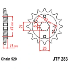 Ritzel 15Z Teilung 520 grobverzahnt 6 Innendurchmesser 21/25 passend für: Honda NSR, VT