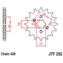 Ritzel 12Z Teilung 420 grobverzahnt 6 Innendurchmesser 15/17 passend für: Honda XR