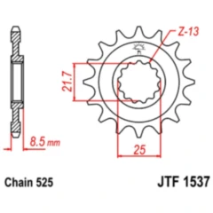 Ritzel 16Z Teilung 525 Alternative: 7260360 passend für: Kawasaki Z, ZX - 10R, KLZ