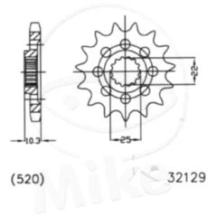 Racing - Ritzel 13Z Teilung 520 feinverzahnt Innendurchmesser 22/25 passend für: MV Agusta F4, Brutale