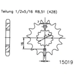 Ritzel 17Z Teilung 428 feinverzahnt Innendurchmesser 17. 4/20 passend für: MZ/MUZ RT, SM, SX