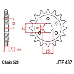 Ritzel 16Z Teilung 520 grobverzahnt für JT Sprockets