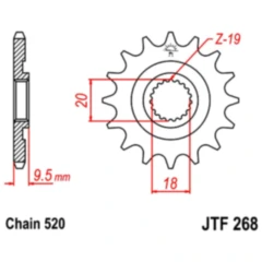 Ritzel 13Z Teilung 520 feinverzahnt Innendurchmesser 18/20 passend für: Honda CR 7261124