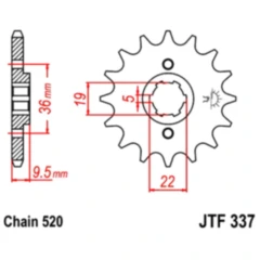 Ritzel 13Z Teilung 520 grobverzahnt 6 Innendurchmesser 19/22 passend für: Honda CR